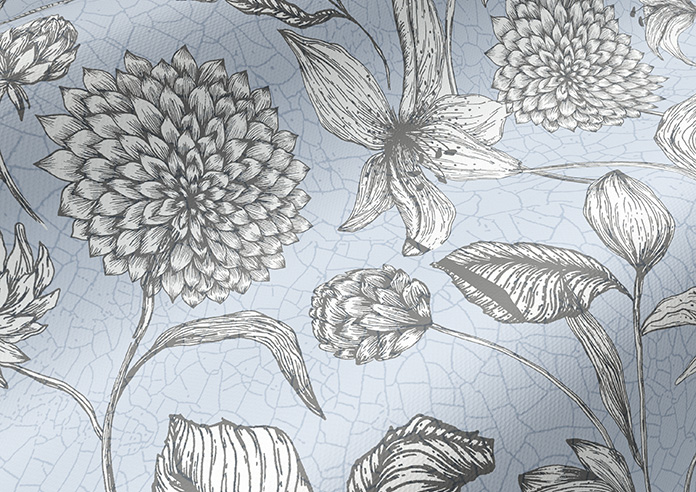 Floral Outlines, Eggshell Blue - Roller Blind - Image 4